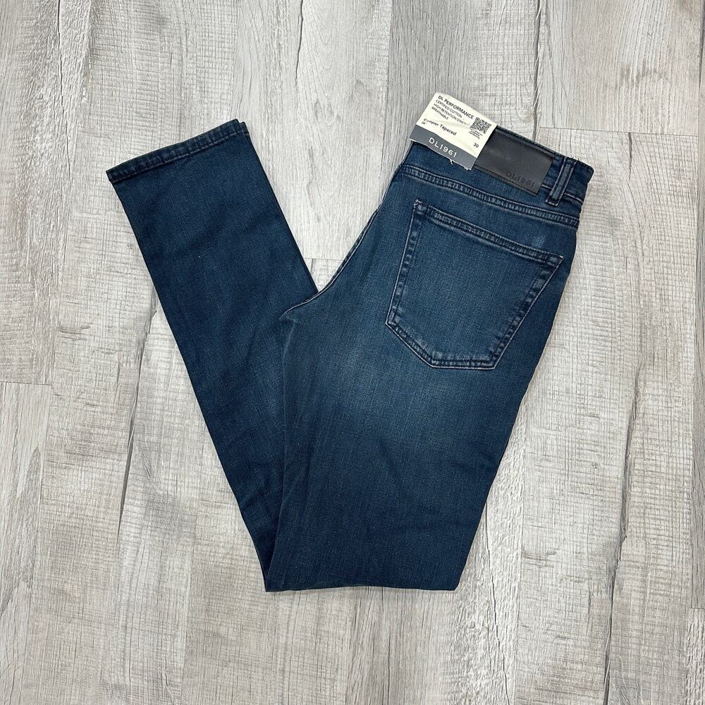 NWT DL1961 Cooper Tapered Jeans Mens 30x34 Blue Stretch Denim Dark Wash
